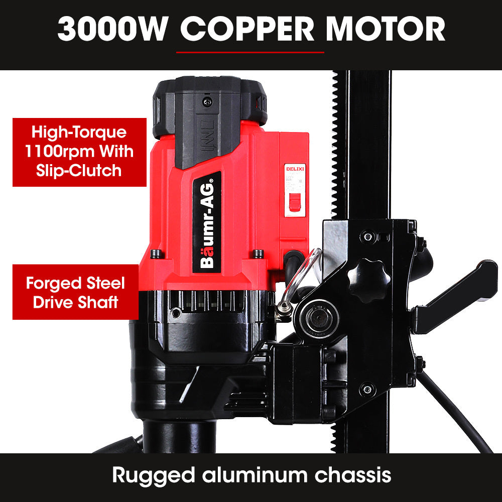 VC-200 200mm Concrete Core Drill 3000W with Stand Rig