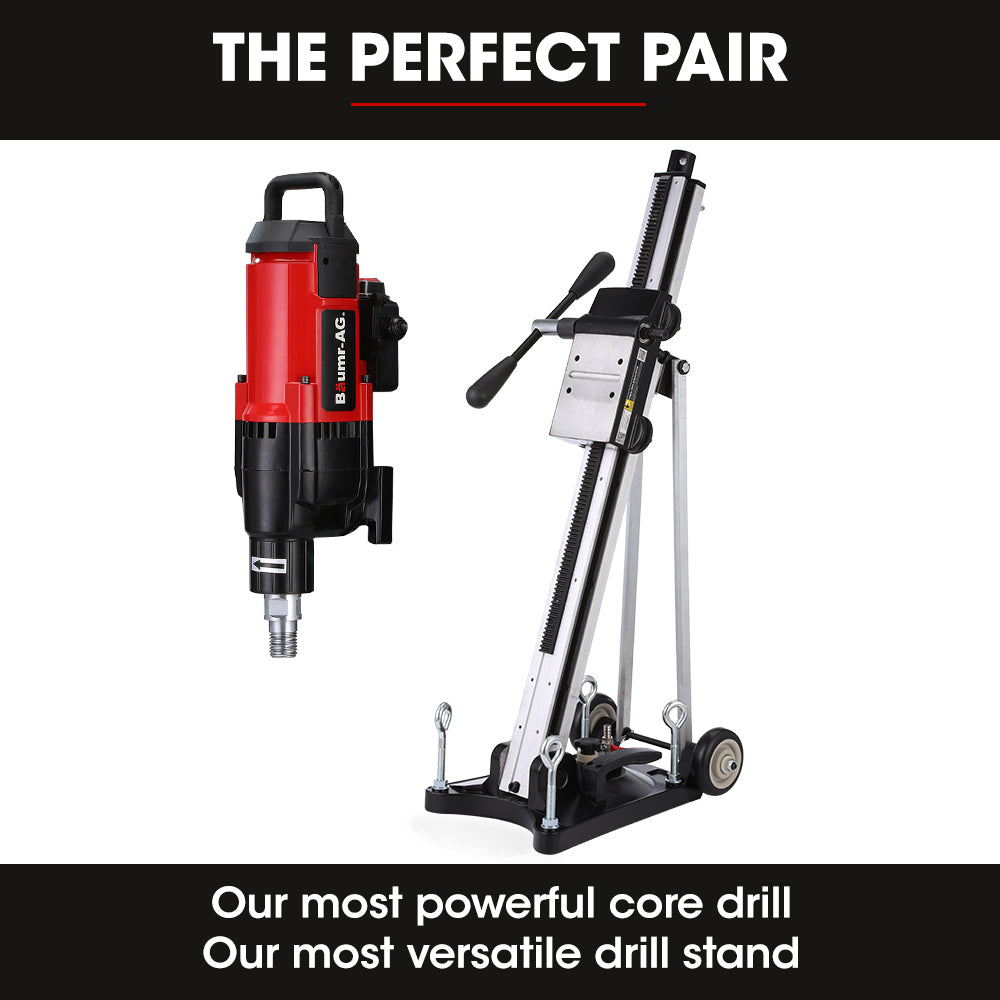 Baumr-AG 3200W 300mm Wet/Dry Core Drill Wheeled Rig Combo