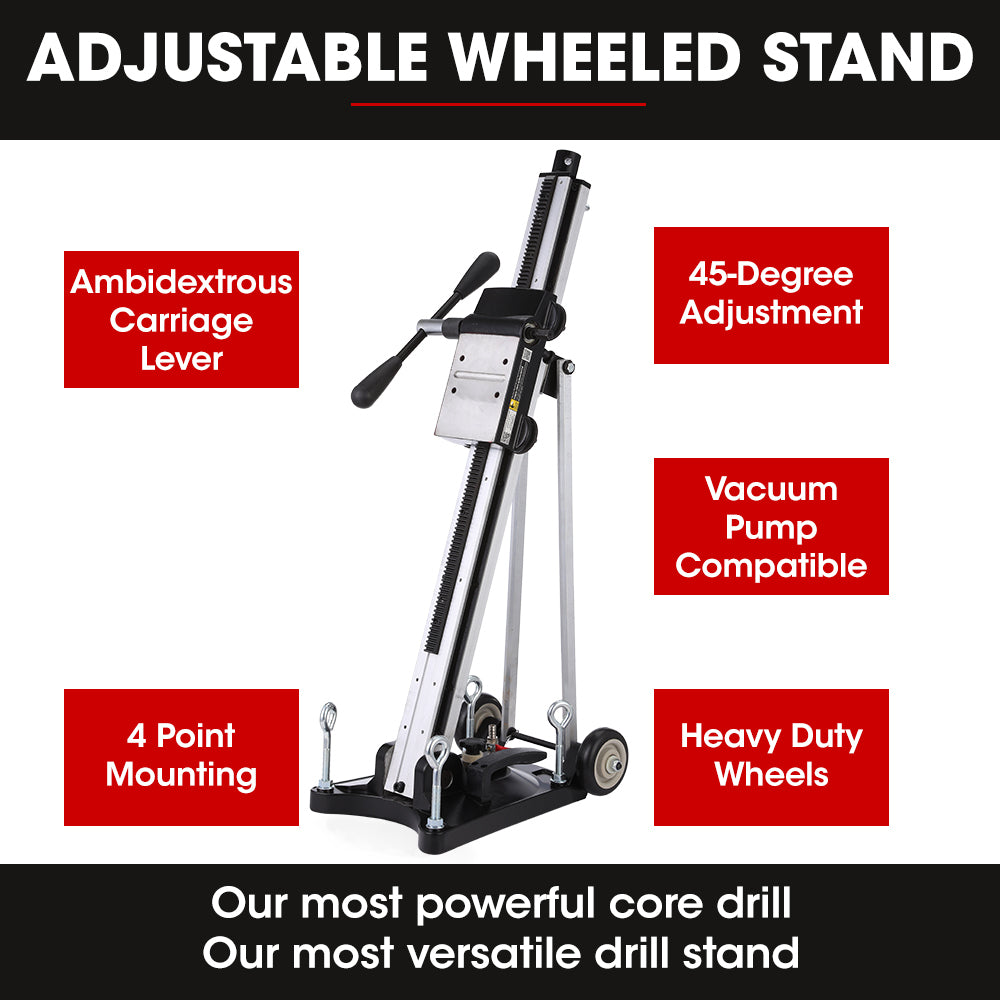 Baumr-AG 3200W 300mm Wet/Dry Core Drill Wheeled Rig Combo