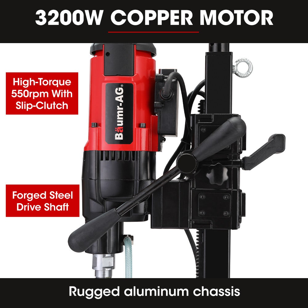 Baumr-AG 280mm Wet/Dry Core Drill 3200W Wheeled Stand 102mm Bit