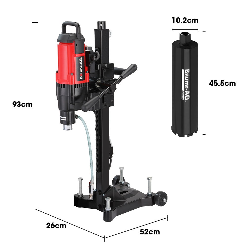 Baumr-AG 280mm Wet/Dry Core Drill 3200W Wheeled Stand 102mm Bit