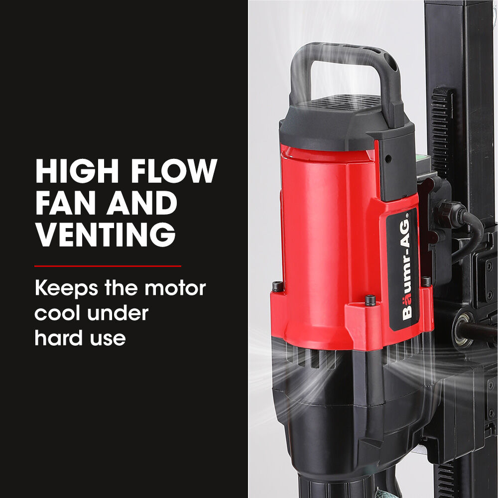 Baumr-AG 280mm Wet/Dry Core Drill 3200W Wheeled Stand 127mm Bit Combo