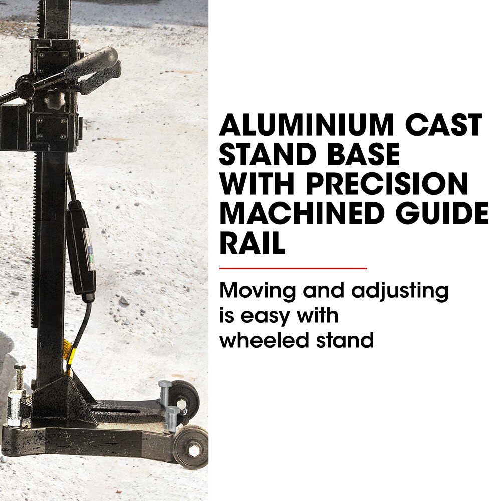 Baumr-AG 280mm Wet/Dry Core Drill 3200W Wheeled Stand 127mm Bit Combo