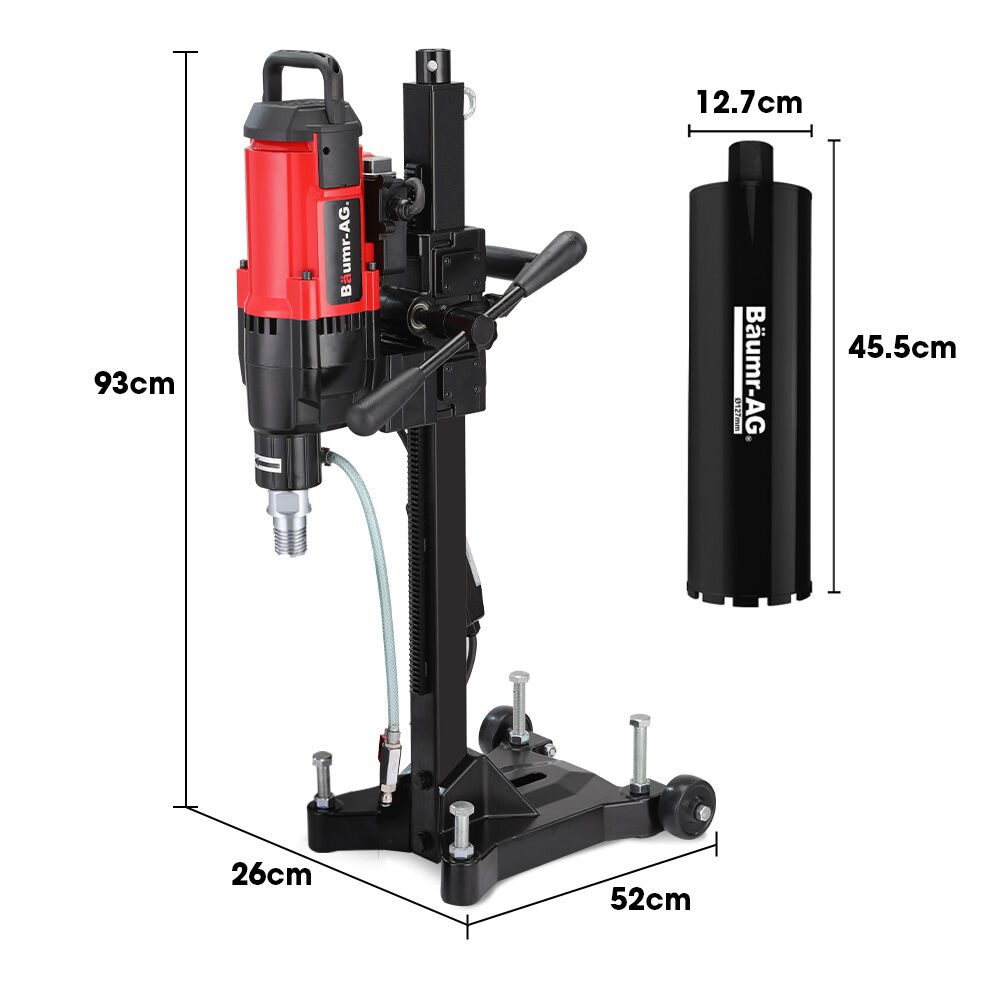 Baumr-AG 280mm Wet/Dry Core Drill 3200W Wheeled Stand 127mm Bit Combo
