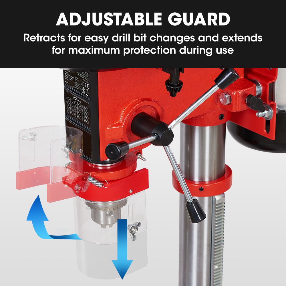 DP15 II 10" Pedestal Bench Drill Press 600W 12 Speeds 16mm Chuck