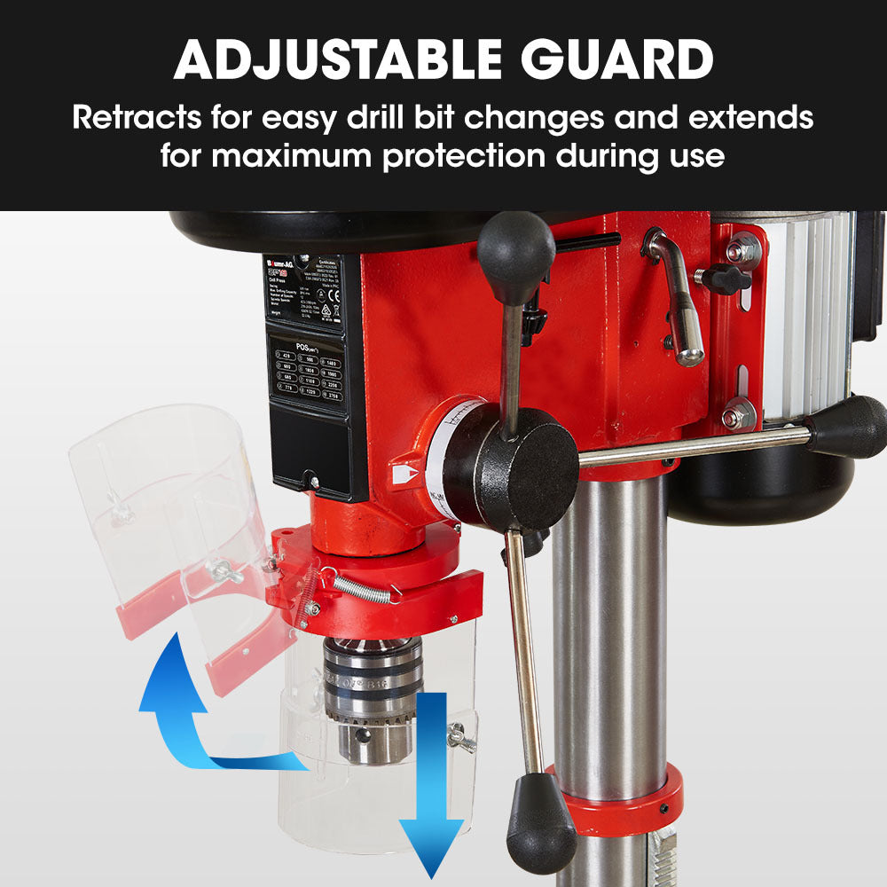 DP19 12" Pedestal Drill Press 600W 16 Speeds 16mm Chuck