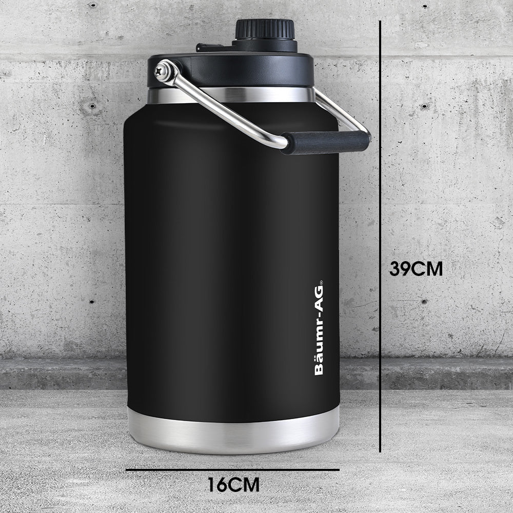 Baumr-AG 3.8L Insulated Stainless Steel Water Jug Black