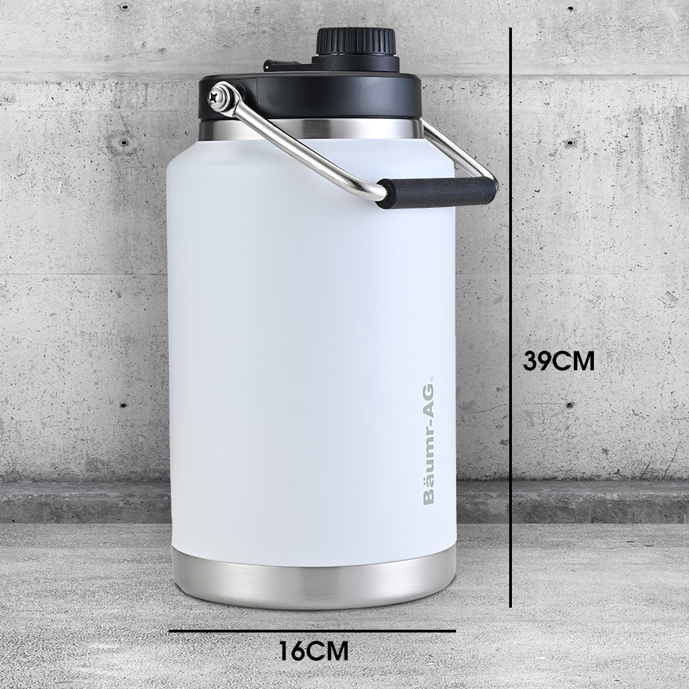 Baumr-AG 3.8L Insulated Stainless Steel Water Jug White