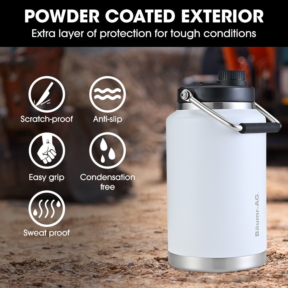 Baumr-AG 3.8L Insulated Stainless Steel Water Jug White
