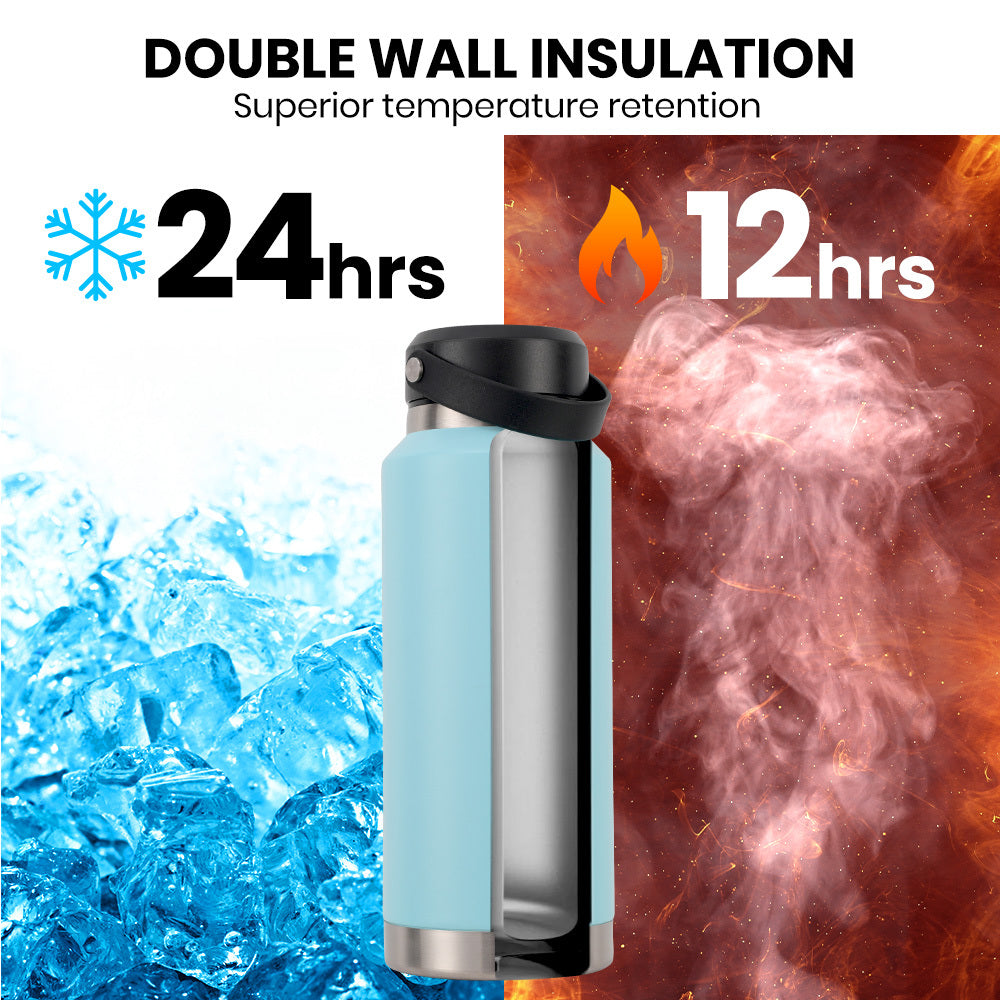 Proflex 1L Insulated Stainless Steel Water Bottle Seafoam Green