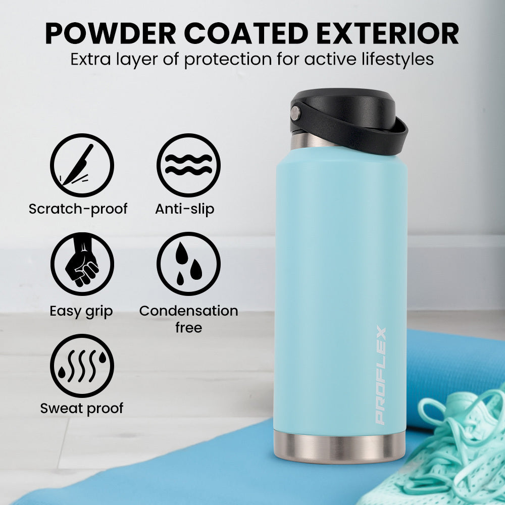 Proflex 1L Insulated Stainless Steel Water Bottle Seafoam Green