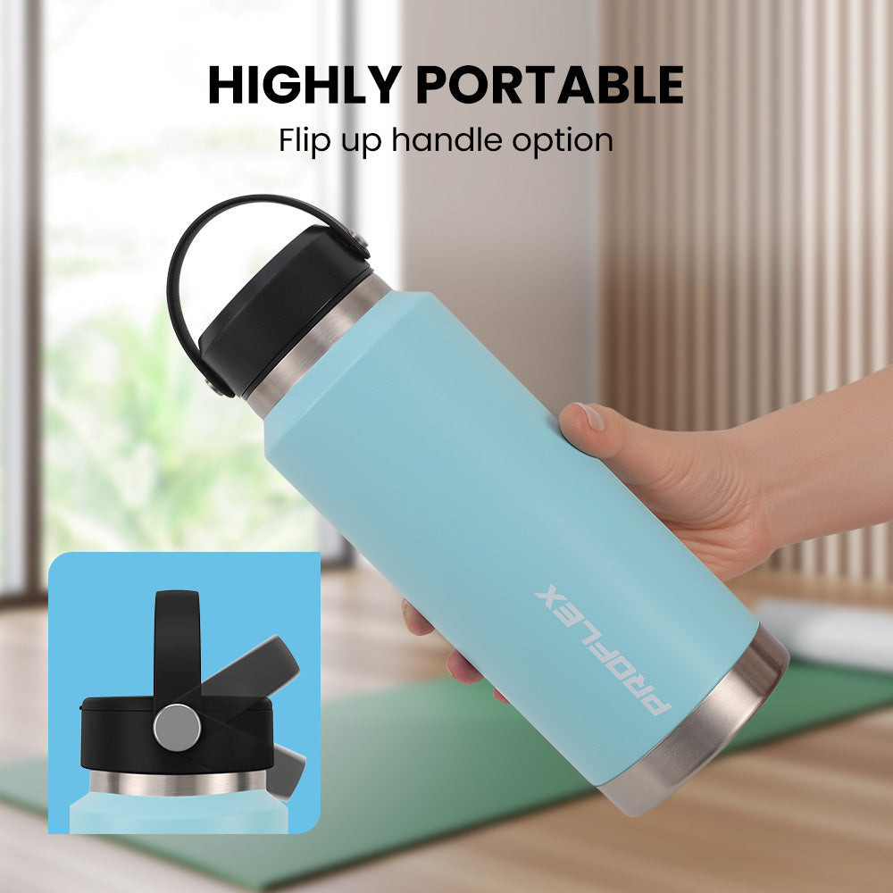 Proflex 1L Insulated Stainless Steel Water Bottle Seafoam Green