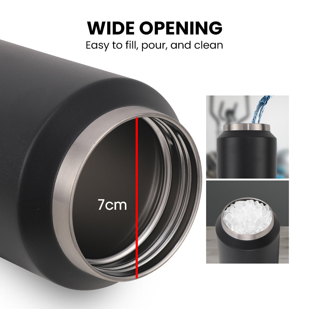 Proflex 1L Insulated Stainless Steel Water Bottle Black