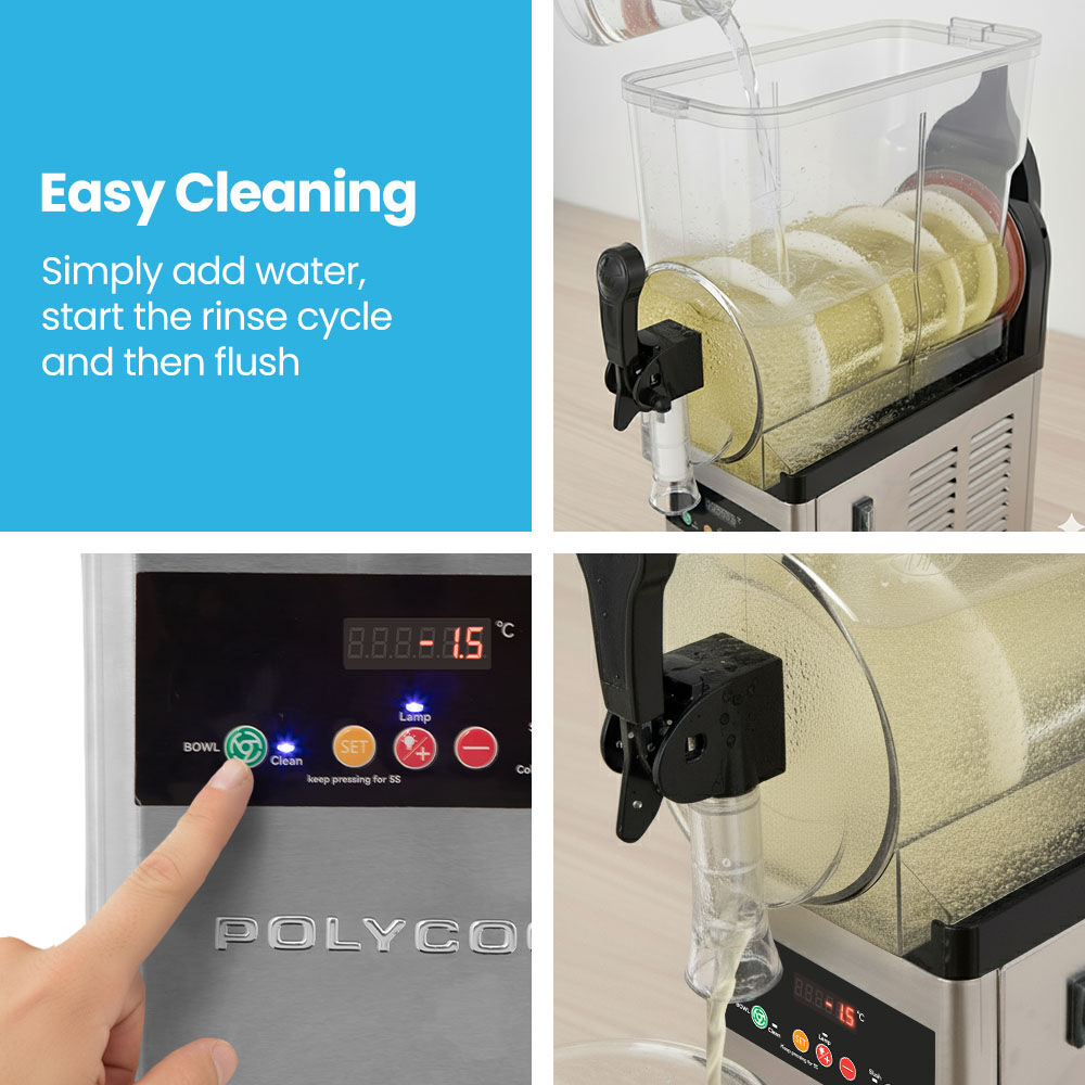 POLYCOOL 12L Single Tank Commercial Slush Machine, Digital Control Panel, SAA Approved, Juice and Frozen Slushy Maker