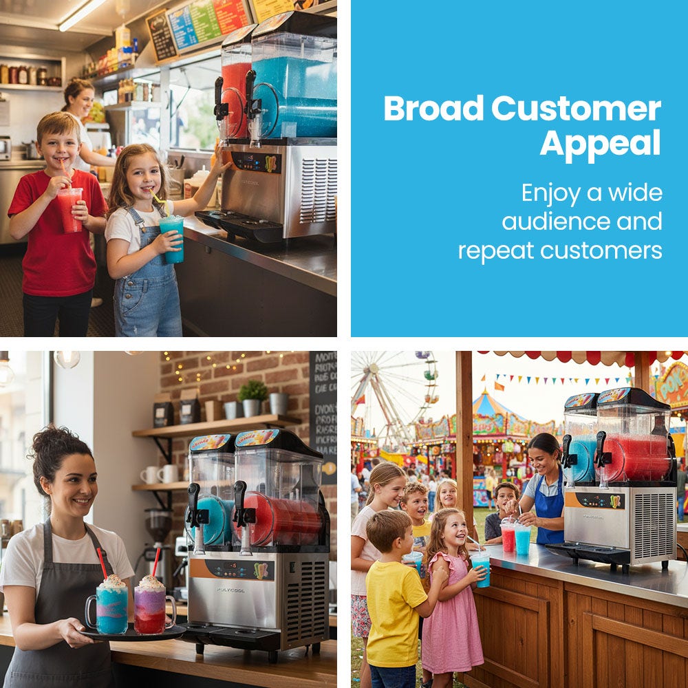 POLYCOOL 24L Double Tank Commercial Slush Machine, Digital Control Panel, SAA Approved, Juice and Frozen Slushy Maker