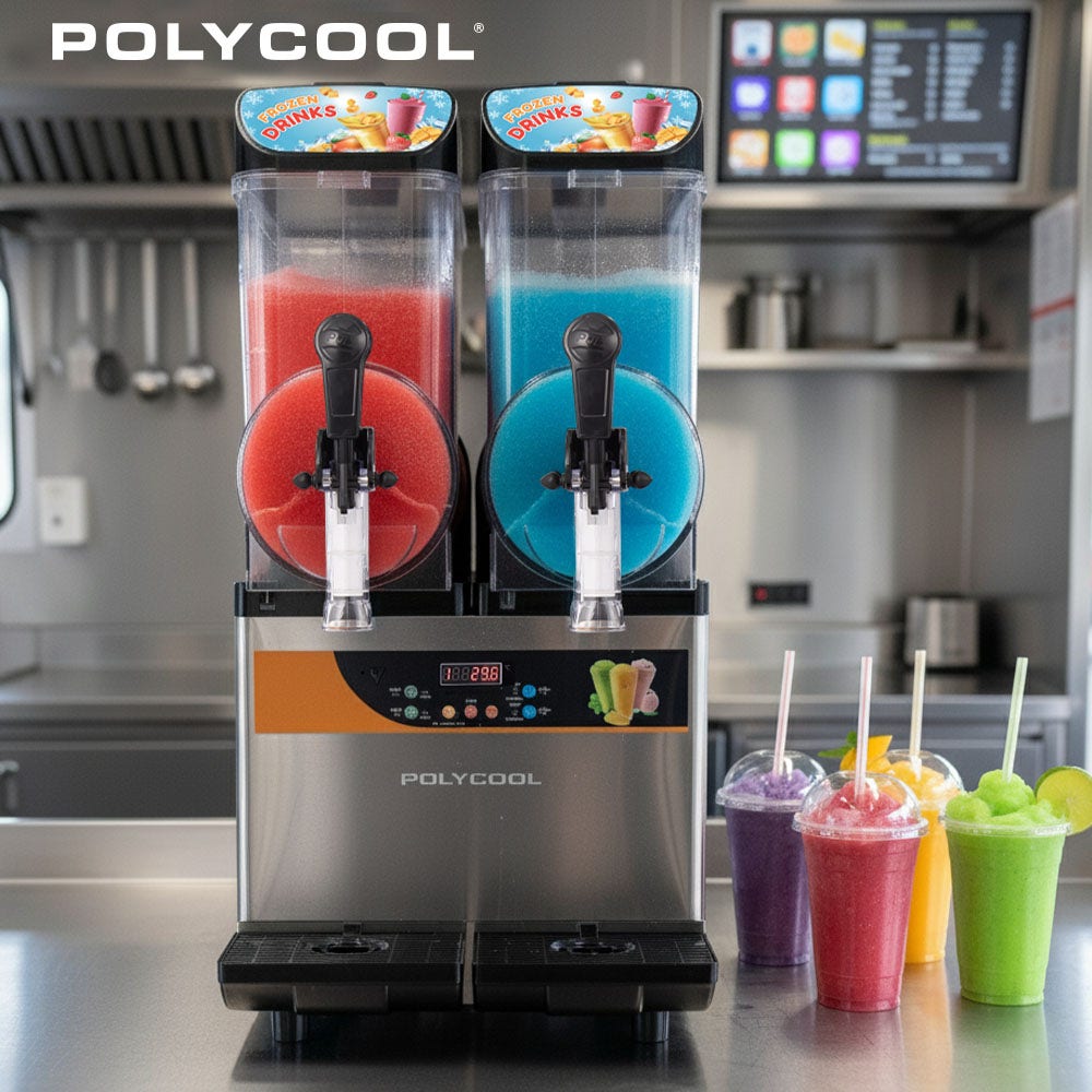 POLYCOOL 24L Double Tank Commercial Slush Machine, Digital Control Panel, SAA Approved, Juice and Frozen Slushy Maker