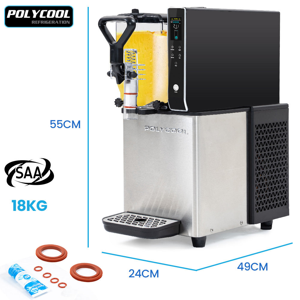 POLYCOOL 3L Single Tank Slushie Machine, Digital Control Slushy Maker