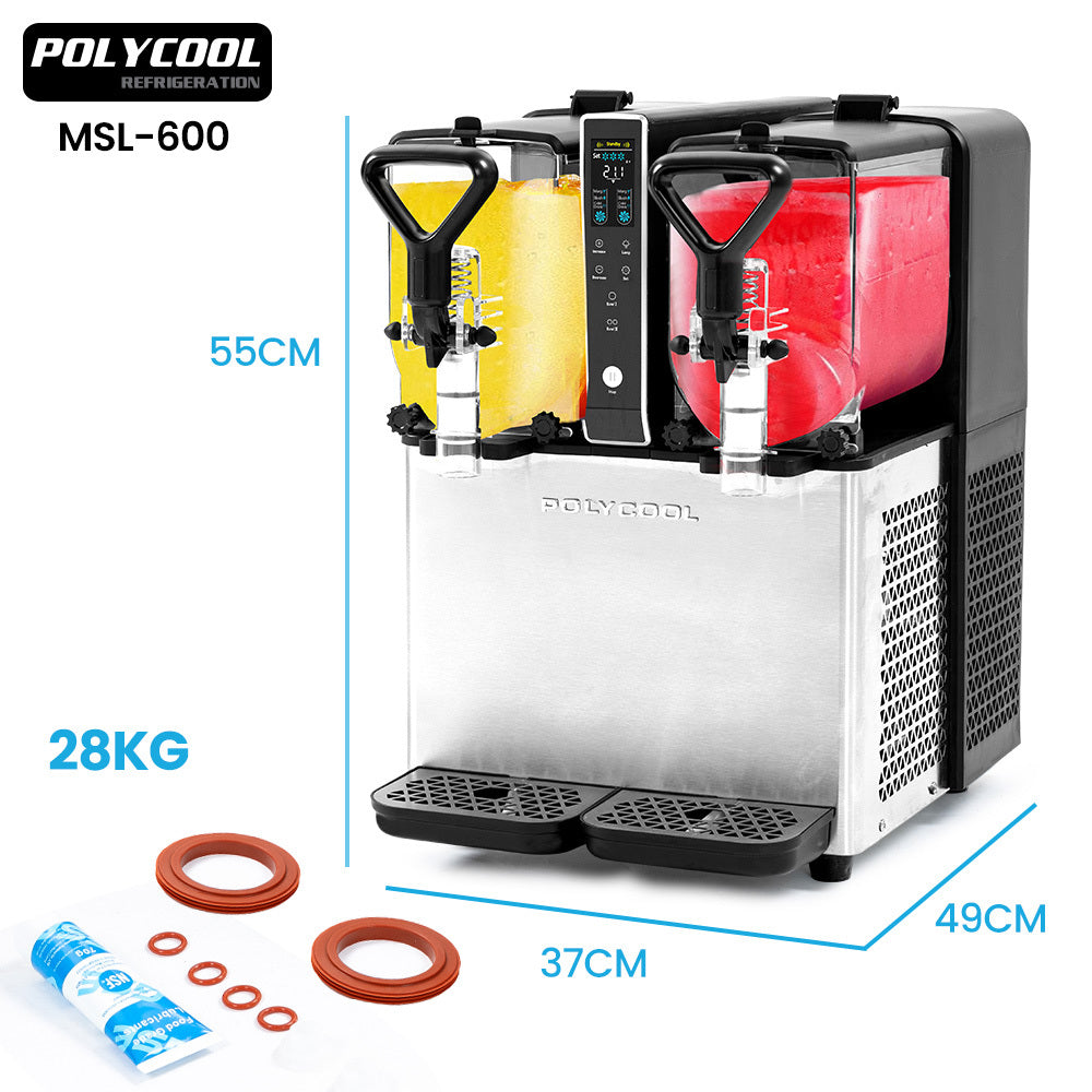 POLYCOOL 6L Double Tank Slushie Machine, Independent Digital Control Slushy Maker