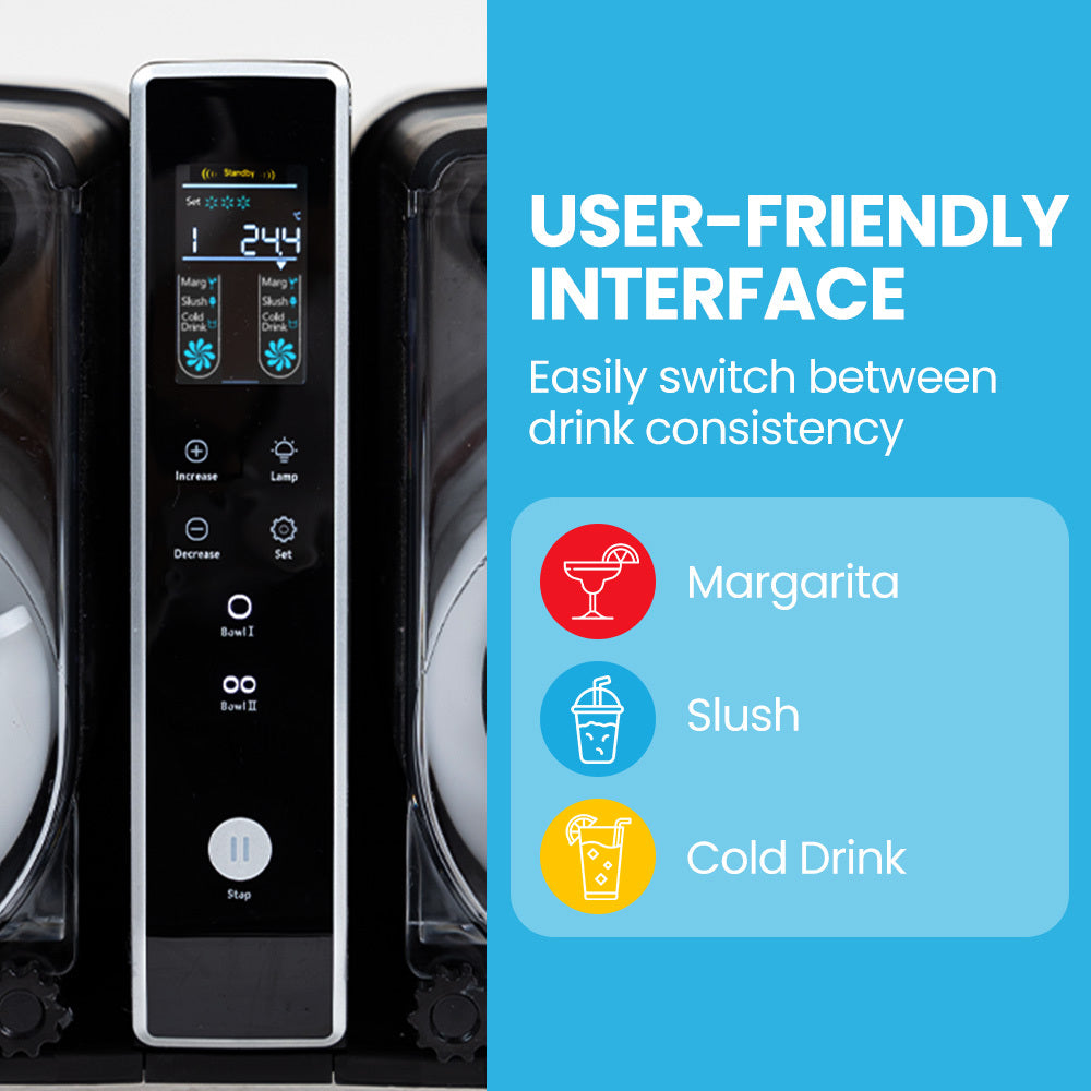 POLYCOOL 6L Double Tank Slushie Machine, Independent Digital Control Slushy Maker
