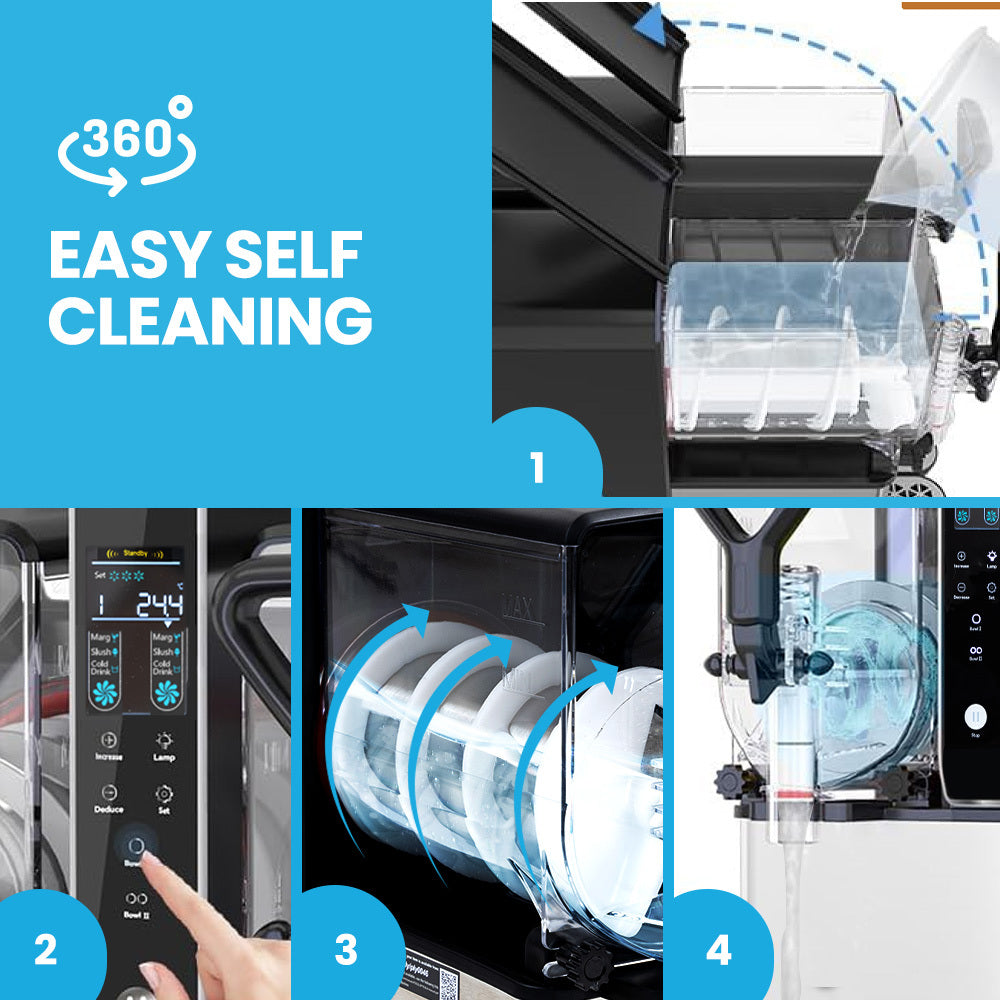 POLYCOOL 6L Double Tank Slushie Machine, Independent Digital Control Slushy Maker