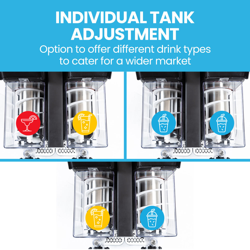 POLYCOOL 6L Double Tank Slushie Machine, Independent Digital Control Slushy Maker