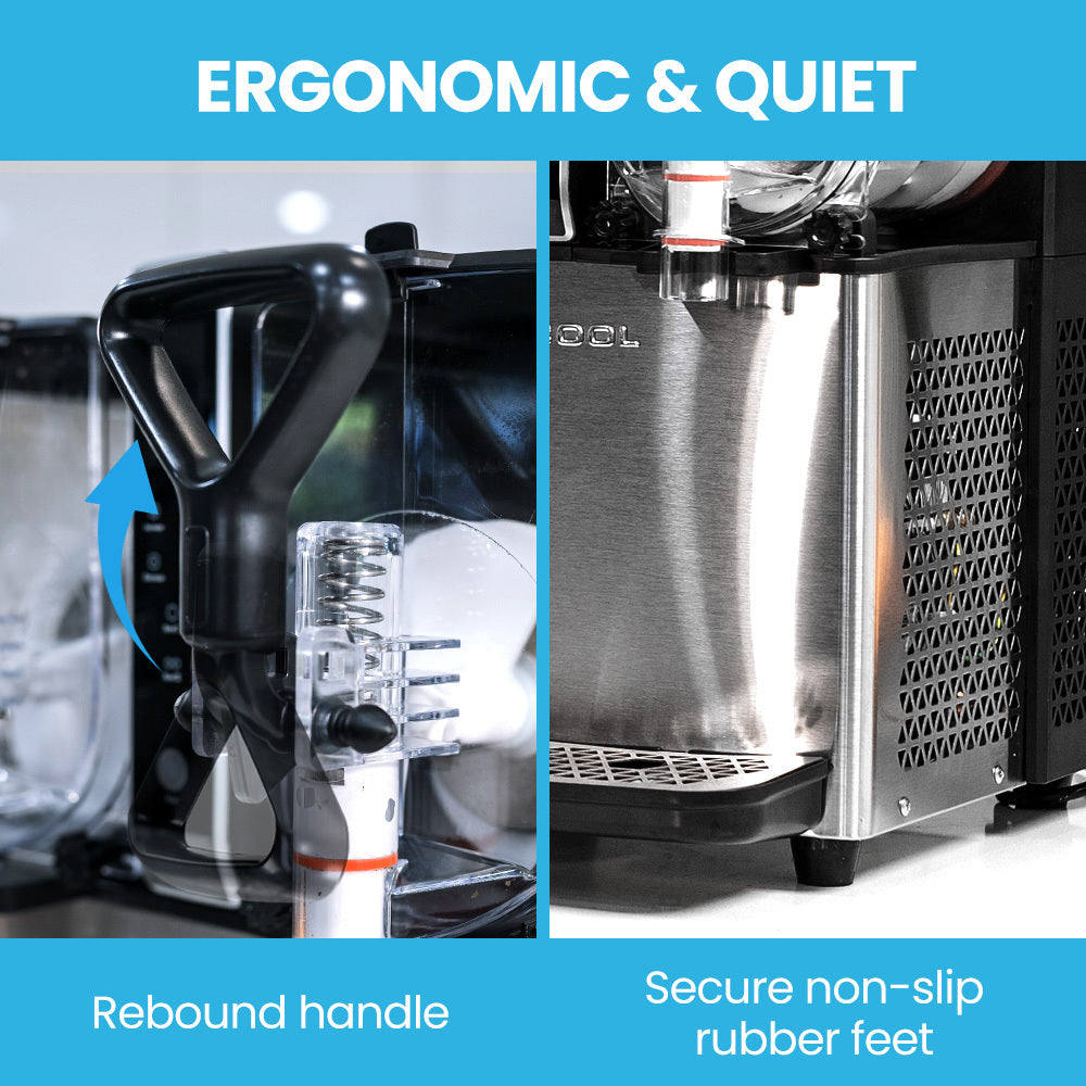 POLYCOOL 6L Double Tank Slushie Machine, Independent Digital Control Slushy Maker