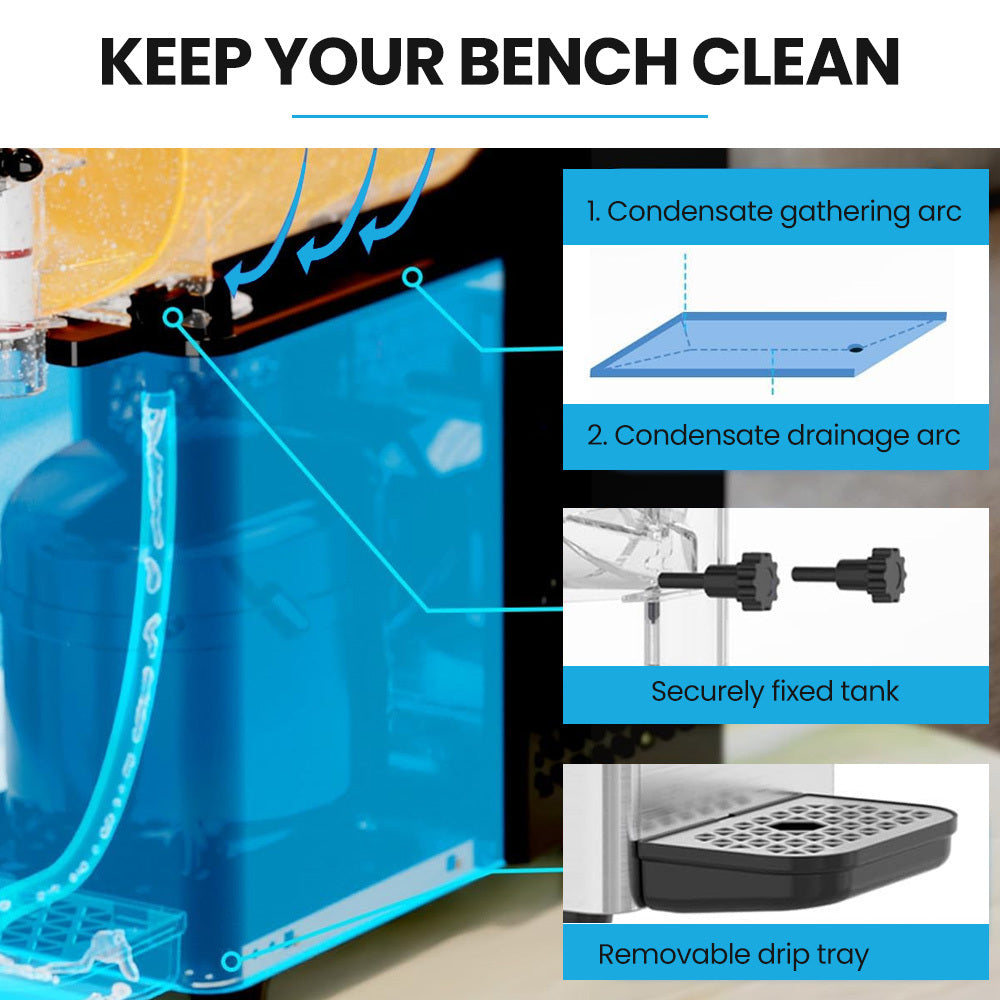 POLYCOOL 9L Triple Tank Slushie Machine, Independent Digital Control Slushy Maker