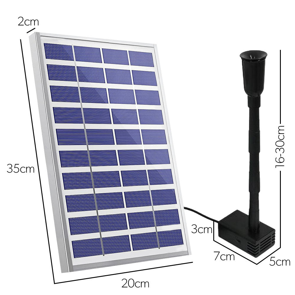 Protege Hi-Flow Solar Fountain Pond Pump Remote Control LED Nozzle Kit