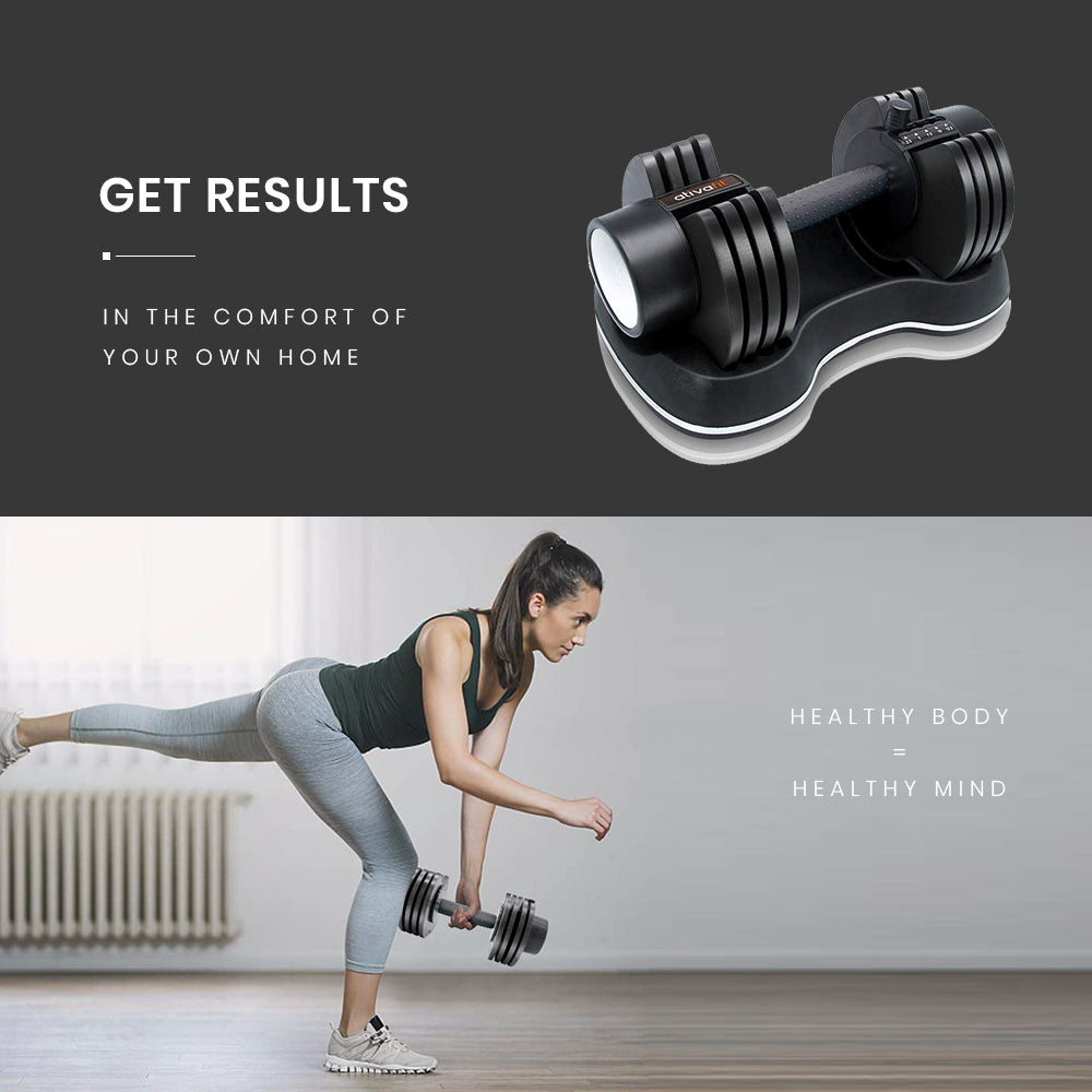 ATIVAFIT 12.5kg Adjustable Weight Dumbbell, for Home Gym Fitness Training