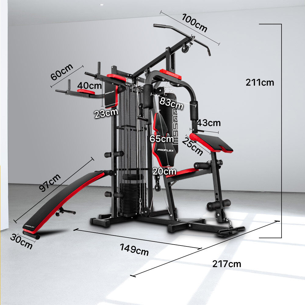 Proflex Home Gym Exercise Machine Weight Bench Press Set 100lbs