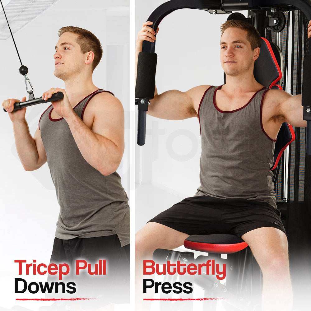 Proflex Home Gym Exercise Machine Weight Bench Press Set 100lbs