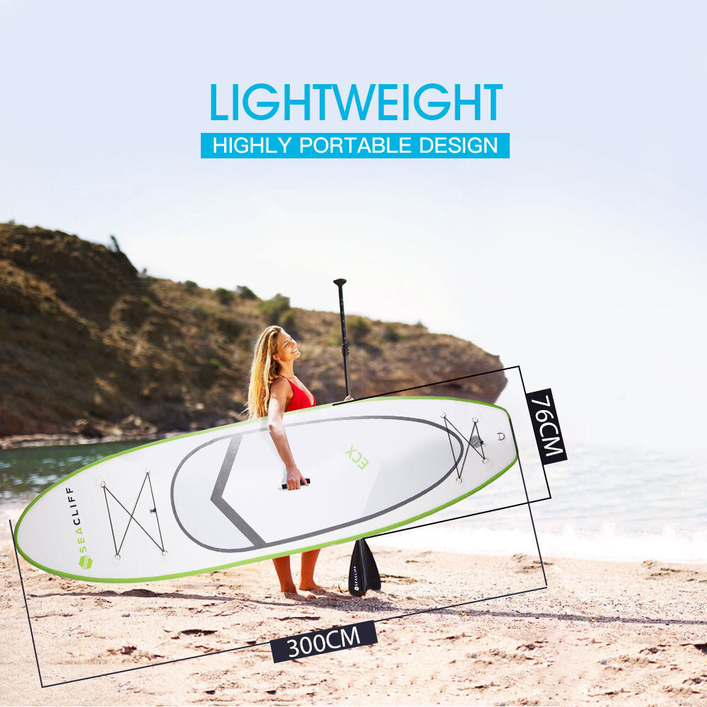 Inflatable 10ft SUP Paddle Board, 125kg Max Weight, Seacliff