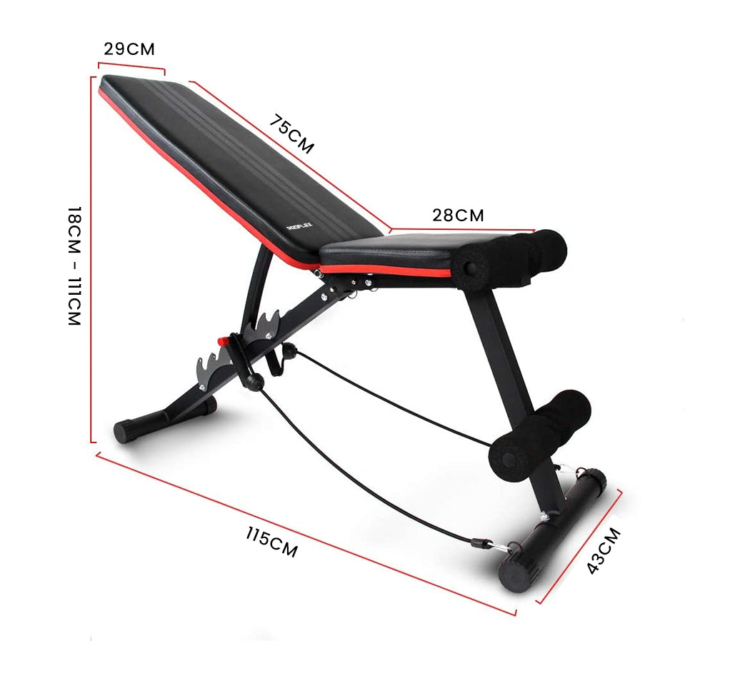 Adjustable 7-Level Weight Bench, 6-in-1, Space-Saving, Proflex