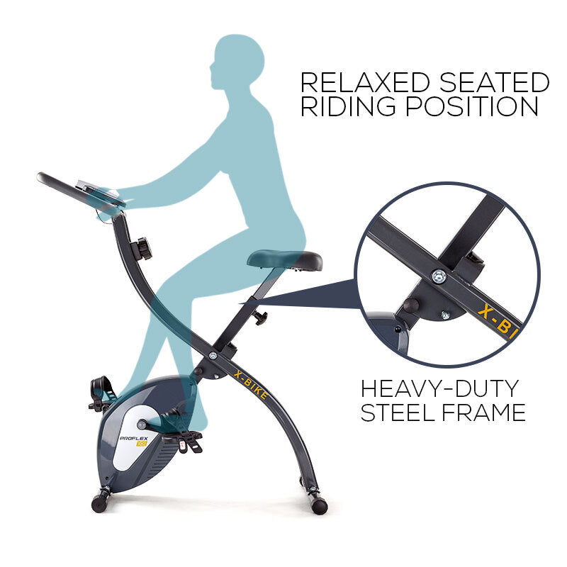 Folding Magnetic Exercise Bike, 8-Stage Resistance - Proflex