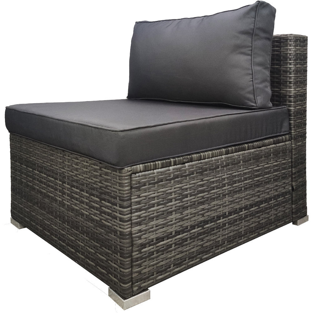 Grey Water-Resistant 1-Seater Modular Outdoor Sofa - London Rattan