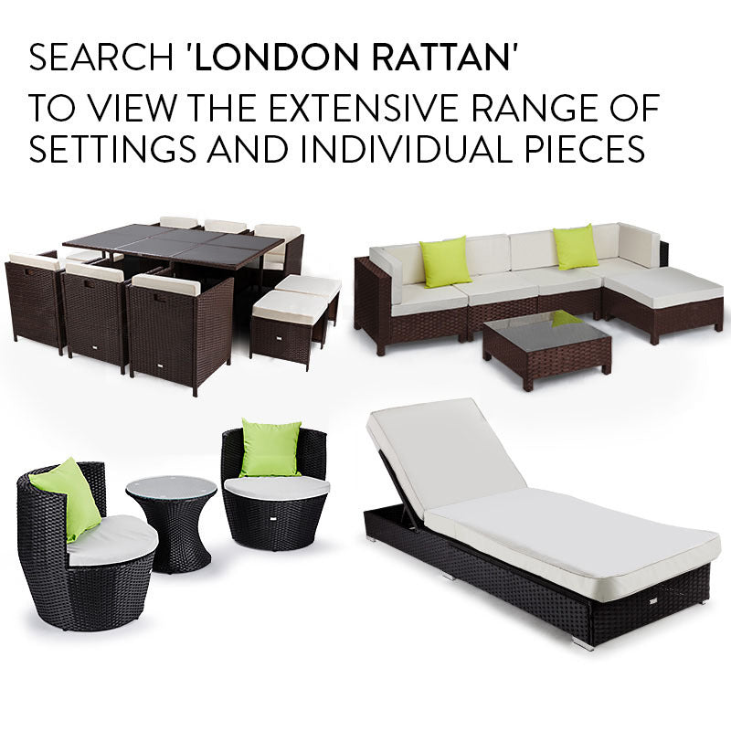 Outdoor Wicker Ottoman with Comfy Foam Cushions by London Rattan