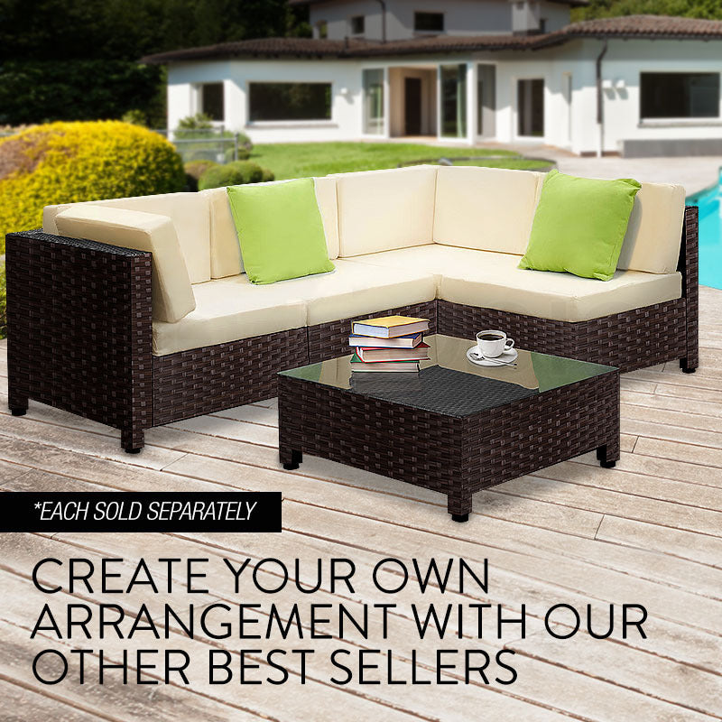 Outdoor Wicker Ottoman with Comfy Foam Cushions by London Rattan