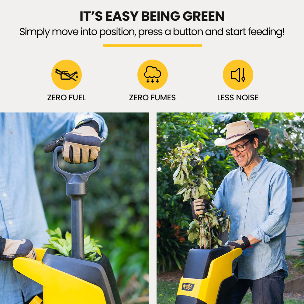 Michigan 2400W Electric Garden Mulcher Shredder Portable Wood Chipper 40L Bag
