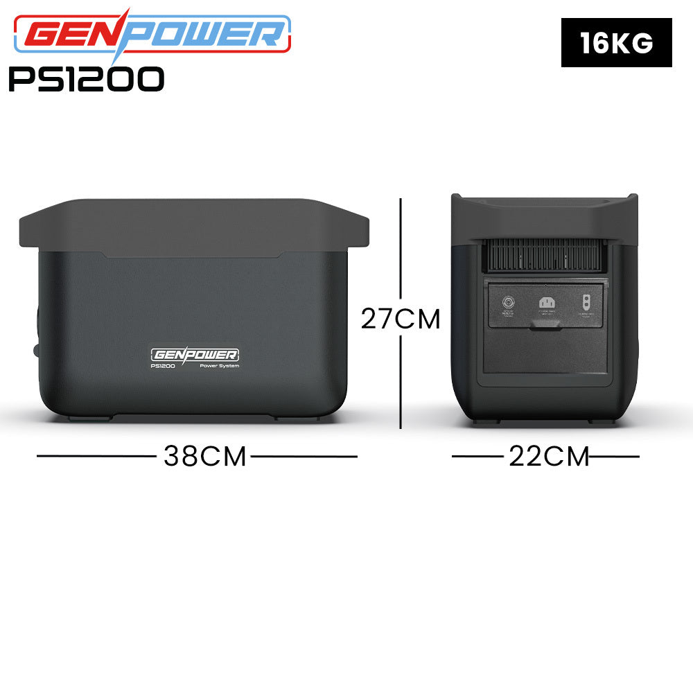 GenPower 1075Wh Portable Power Station 1200W LiFePO4 Wireless Charger Camping