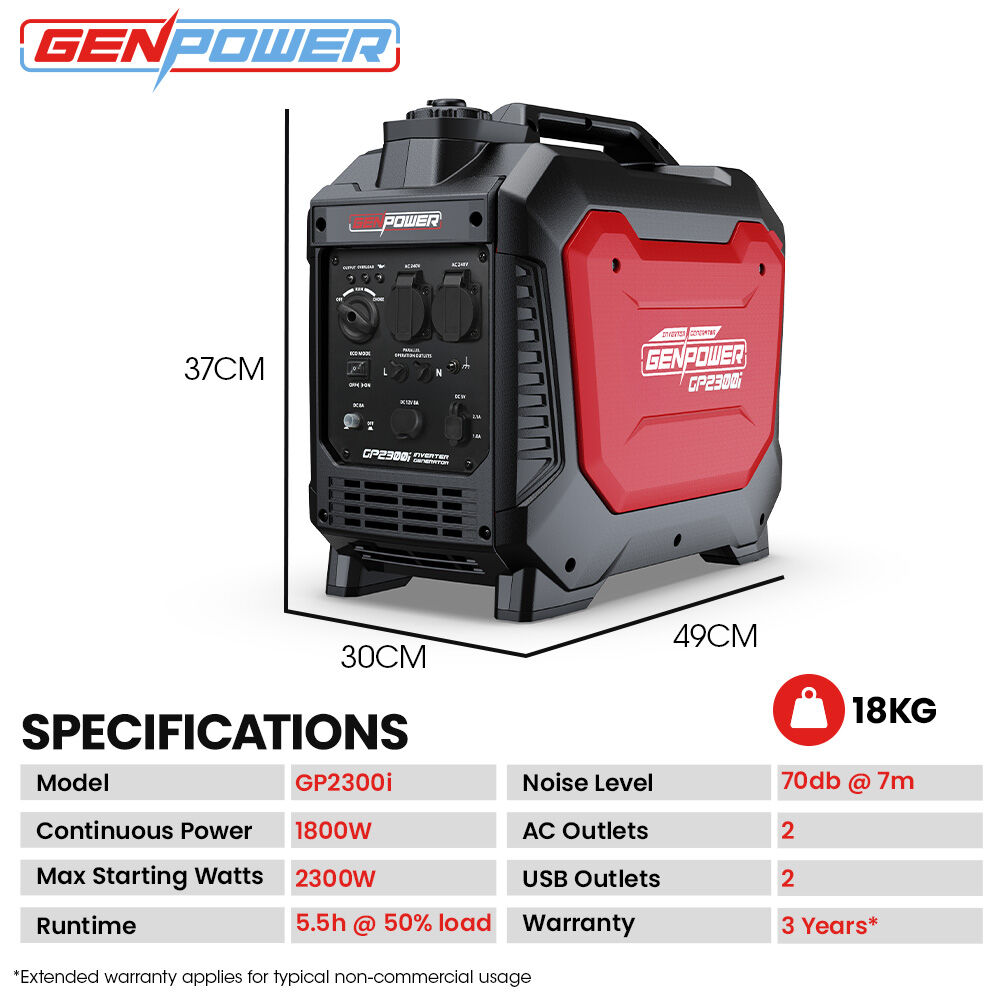 GP2300i 2.3kW Inverter Generator Portable Petrol Camping