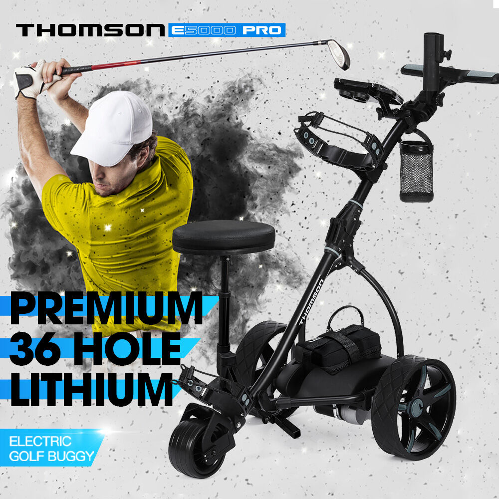 Thomson E5000 Pro 36-Hole Electric Golf Buggy Black with Seat