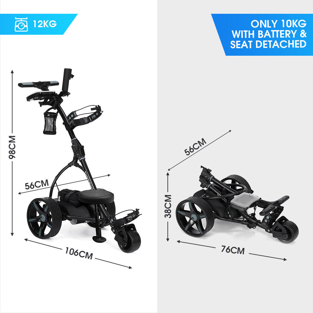 Thomson E5000 Pro 36-Hole Electric Golf Buggy Black with Seat