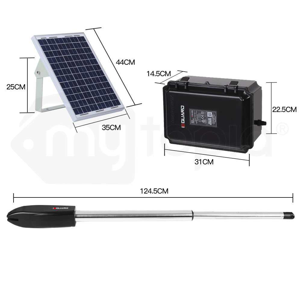 450KG Solar Automatic Swing Gate Opener, 3 Remotes - E-GUARD