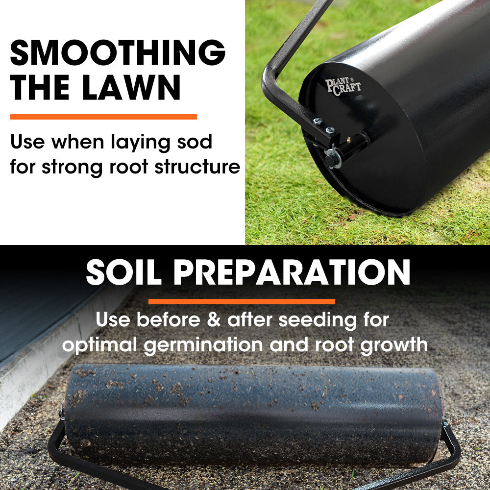 PlantCraft 48" 116L Tow-Behind Lawn Roller Water/Sand Fill