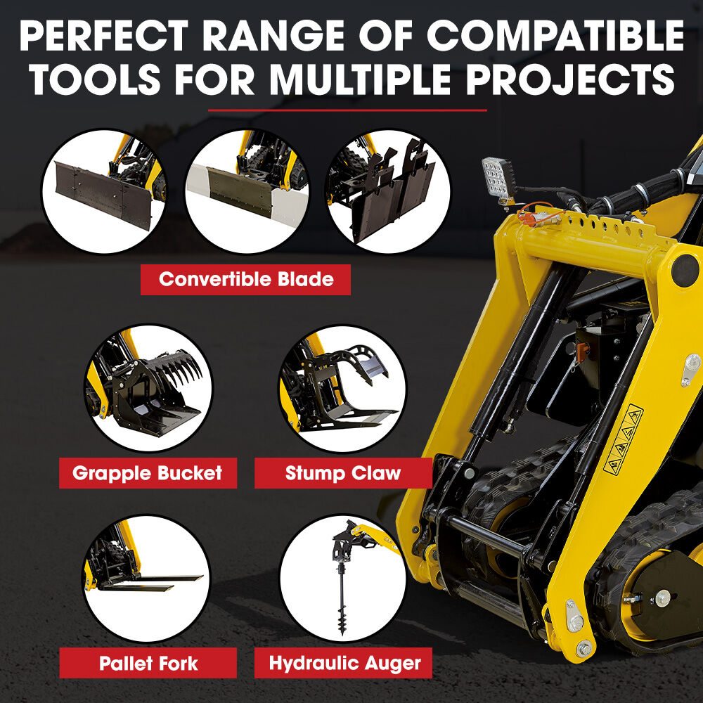 BAUMR-AG Grapple Bucket Accessory for BSR5000 Mini Loader Skid Steer, Quick Connect, Dual Hydraulic Cylinders