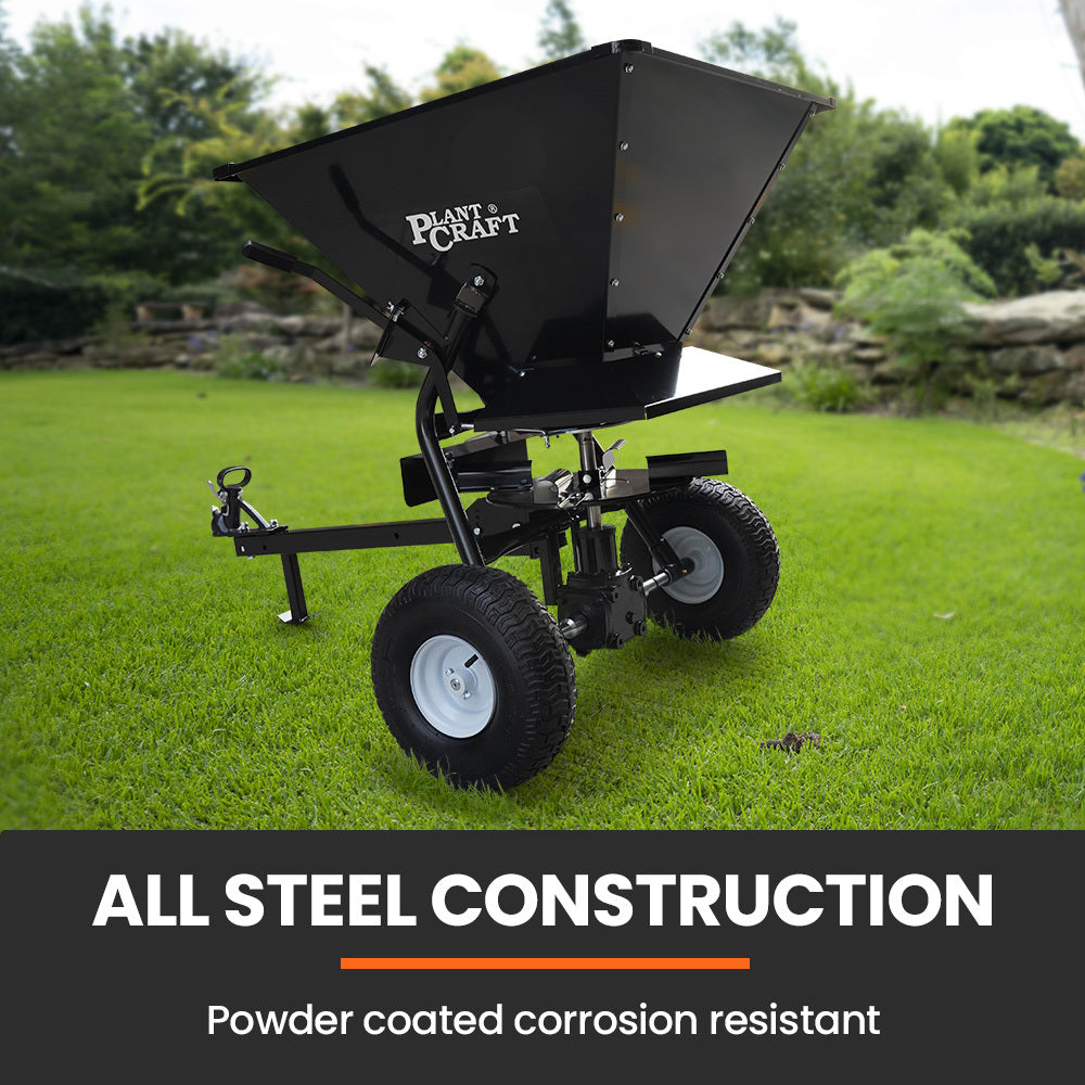 PlantCraft 160L Tow-Behind Broadcast Spreader Heavy Duty 158kg Load