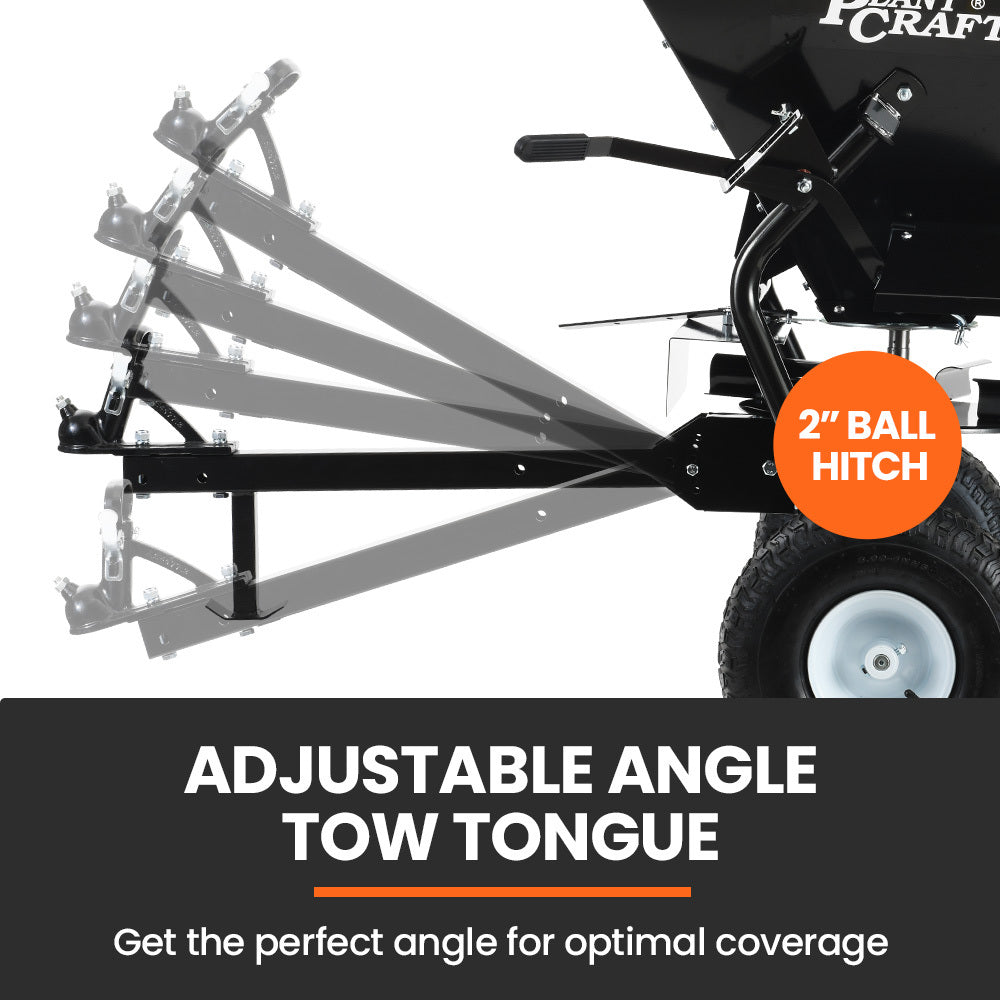 PlantCraft 160L Tow-Behind Broadcast Spreader Heavy Duty 158kg Load