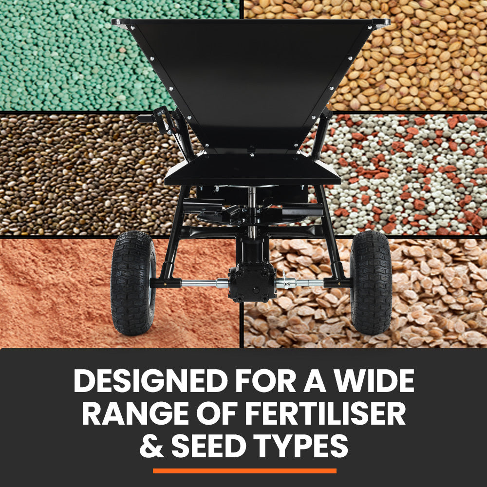 PlantCraft 160L Tow-Behind Broadcast Spreader Heavy Duty 158kg Load