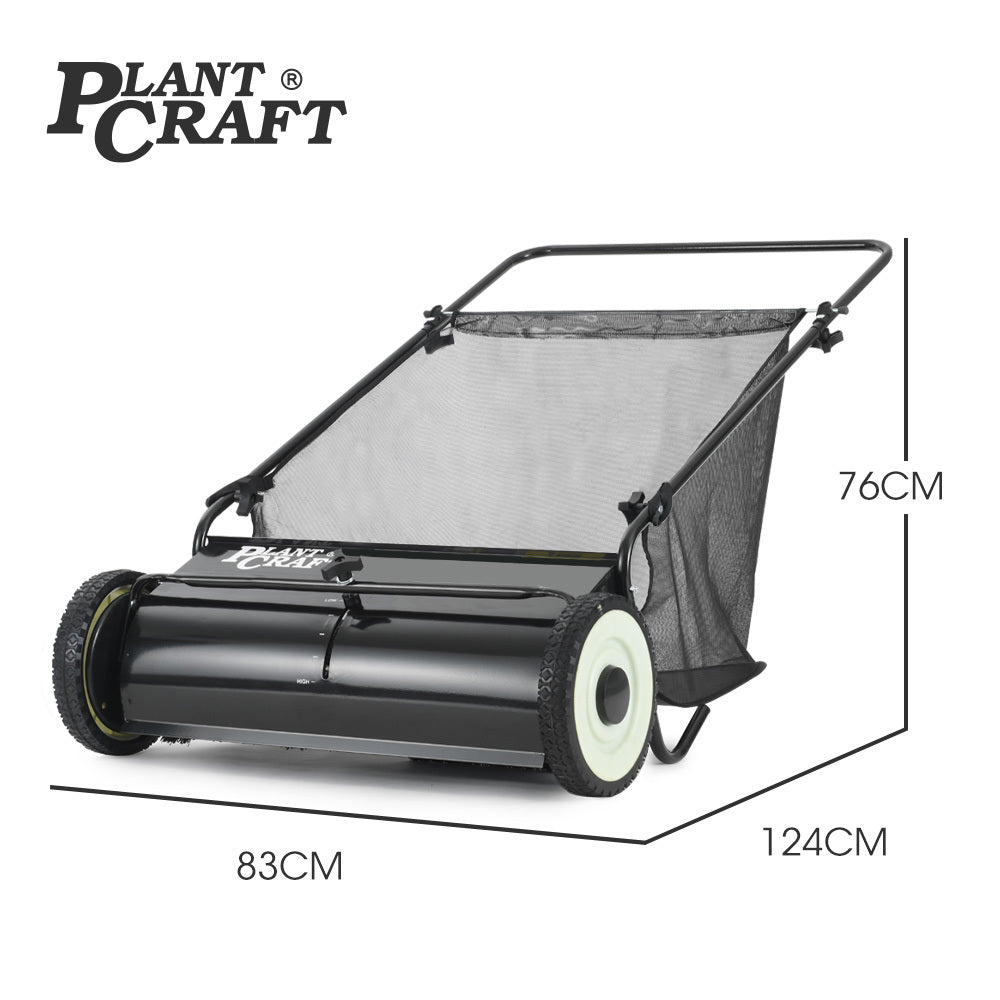 PlantCraft 66cm Push Lawn Sweeper 200L Leaf Collector