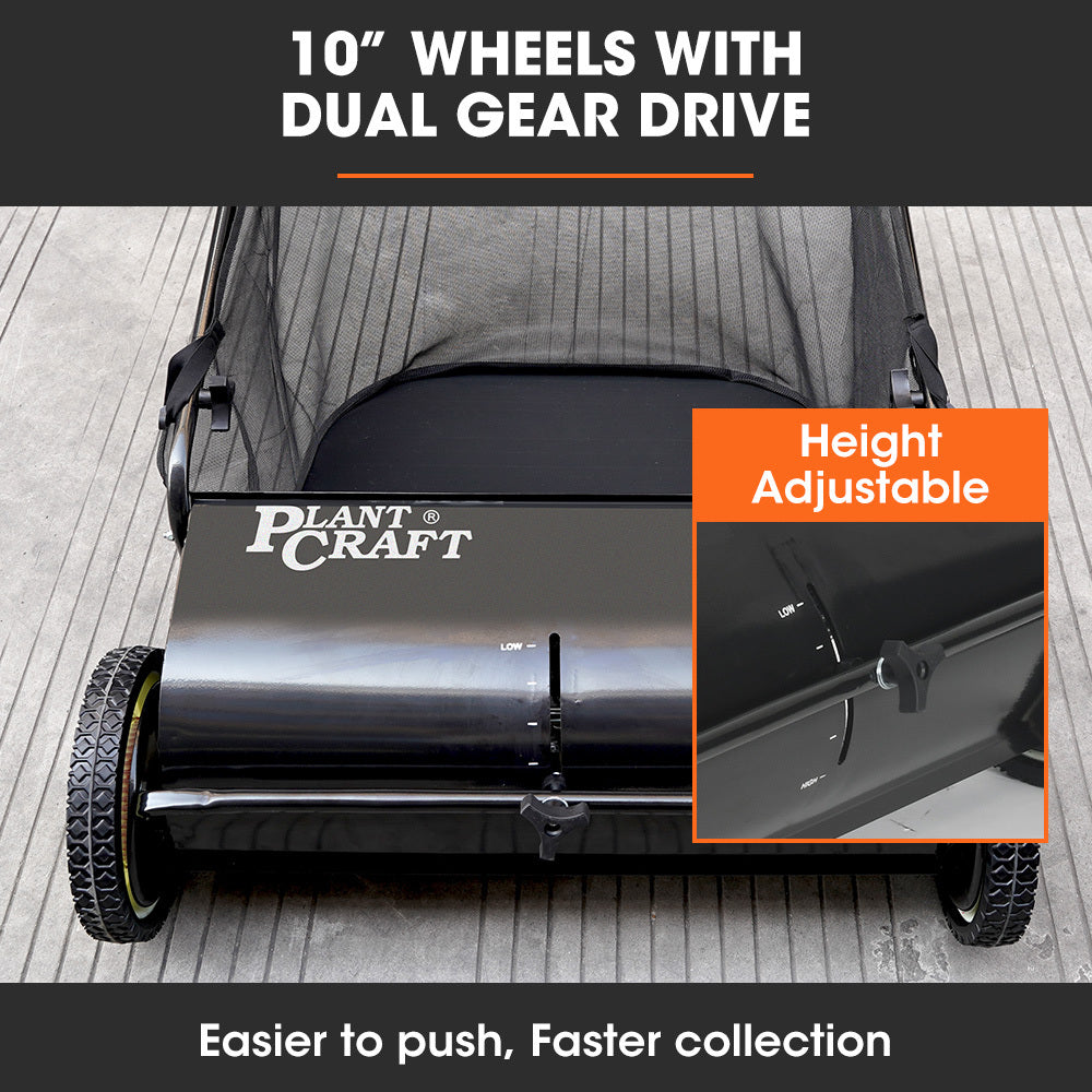 PlantCraft 66cm Push Lawn Sweeper 200L Leaf Collector